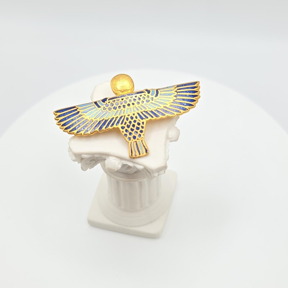 Vtg 1976 MMA Metropolitan Museum of Art Brooch Pin Cloisonné Egyptian God Horus
